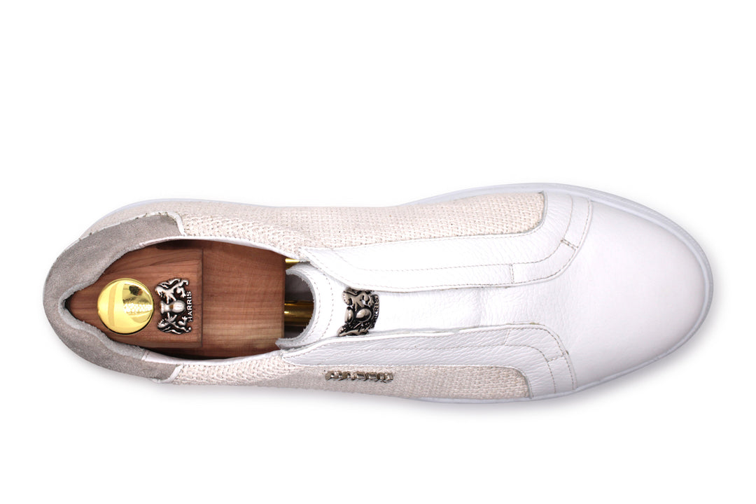 Sneakers Slipon in canvas and leather