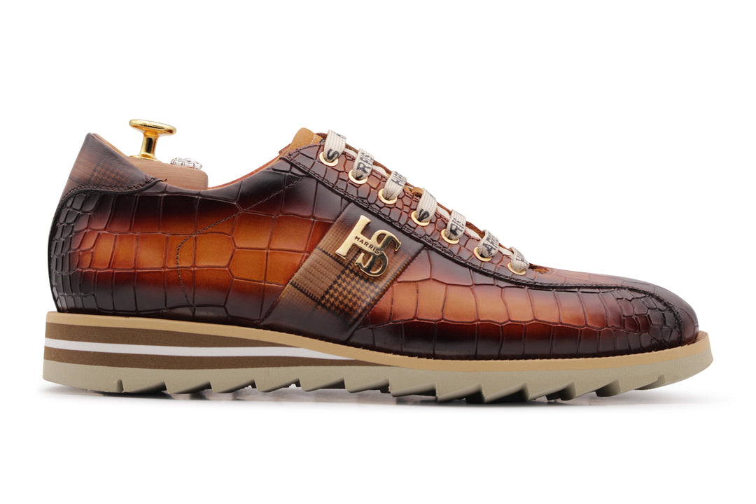 Krokodileffekt Leder -Turnschuhe