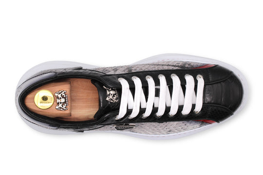Zapatilla de cuero fino negro