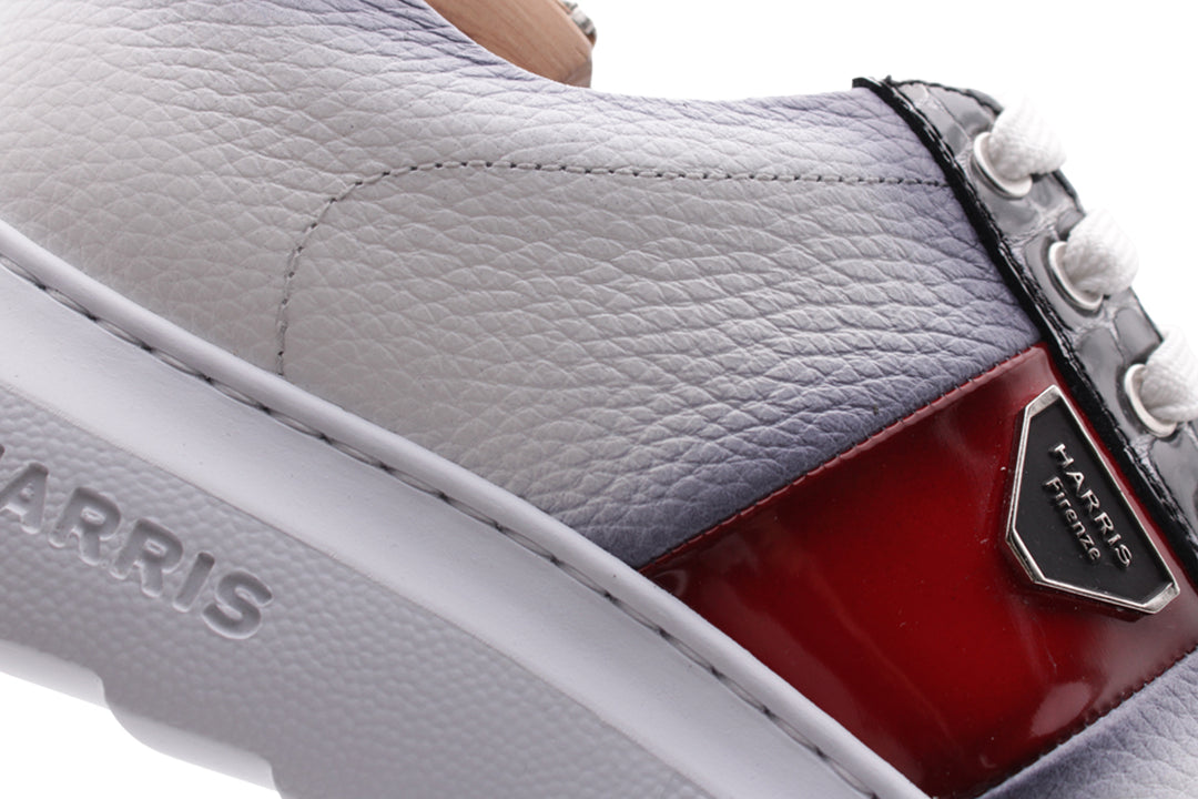 Baskets en cuir souple avec effet de crocodile
