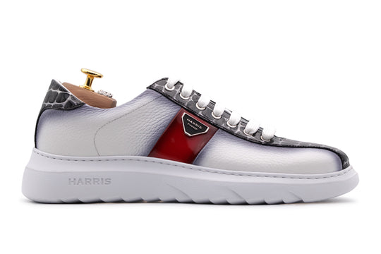 Baskets en cuir souple avec effet de crocodile