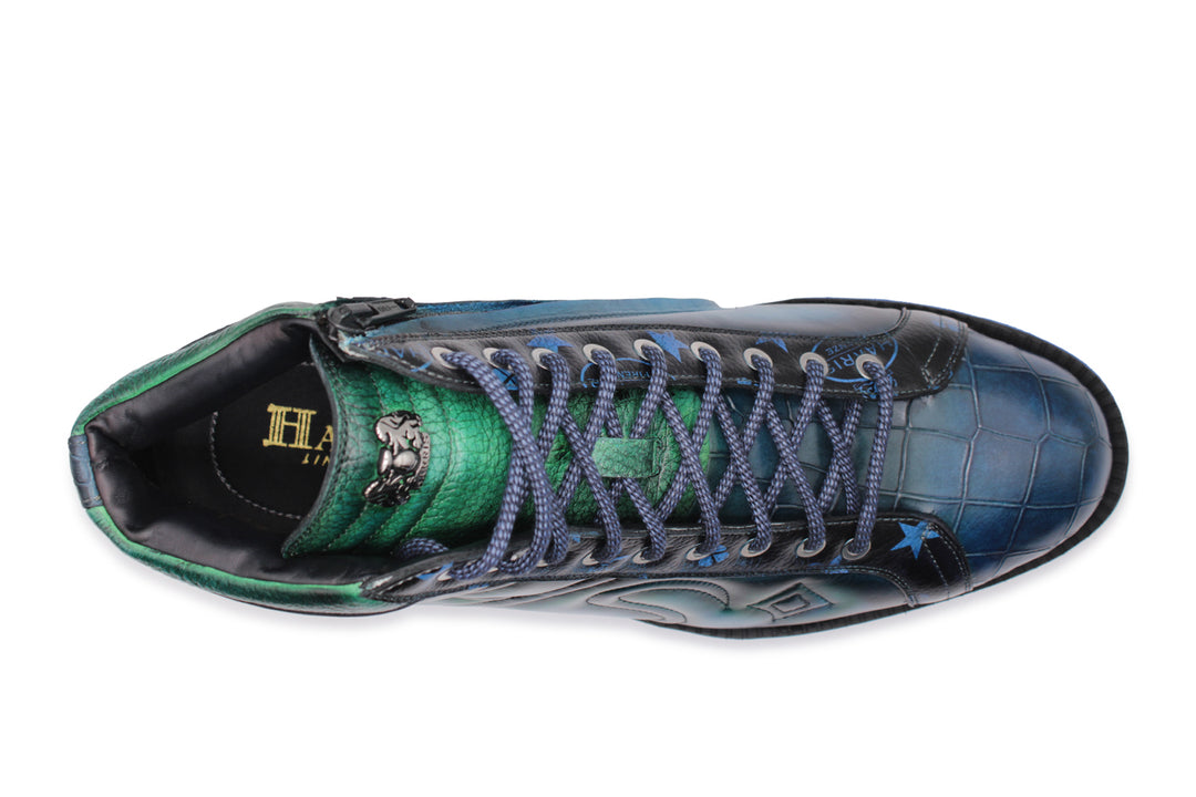 Polacchino in hand painted leather