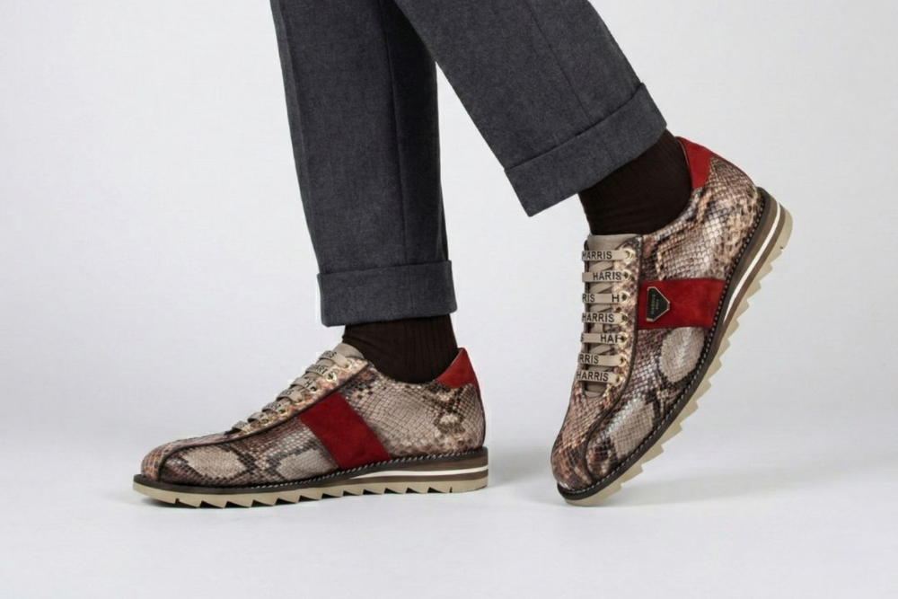Python leather sneakers