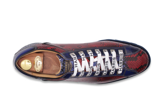 Hand-Painted Leather Sneakers with Refined Details