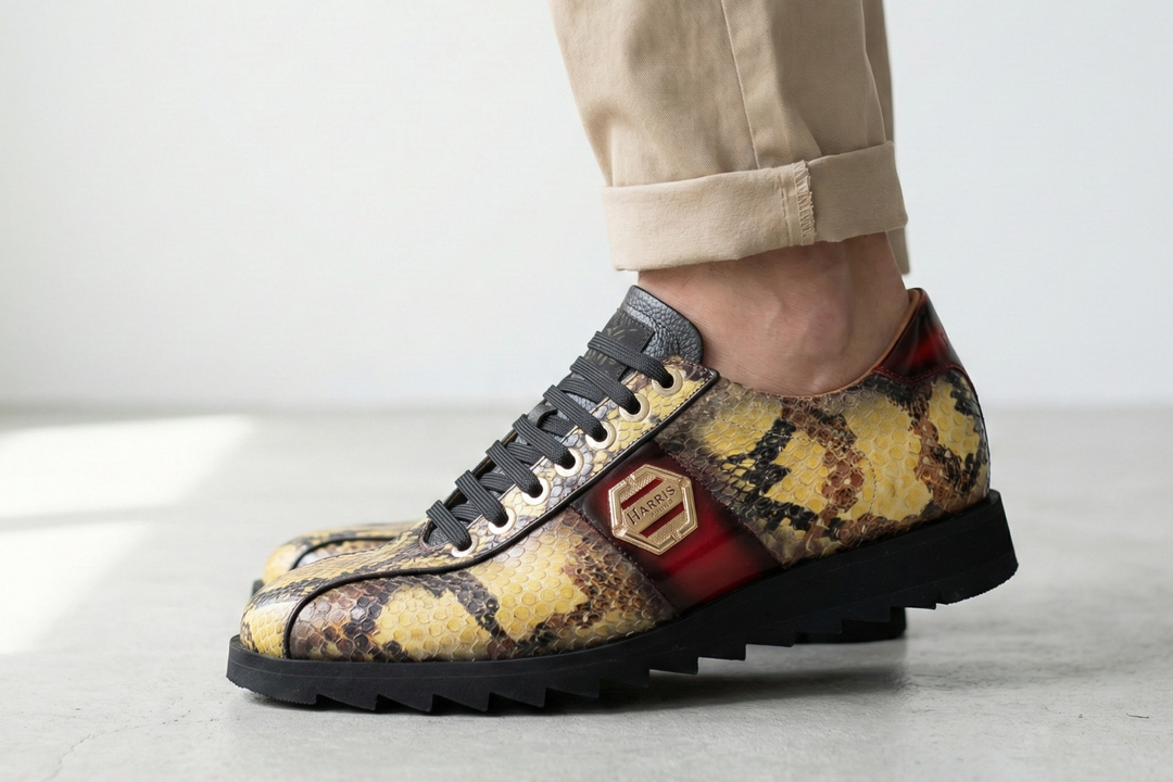 Sneakers in pelle di pitone