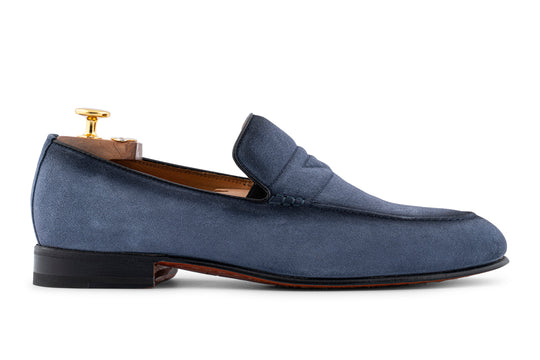 Moccasin en daim avec passant rembourré