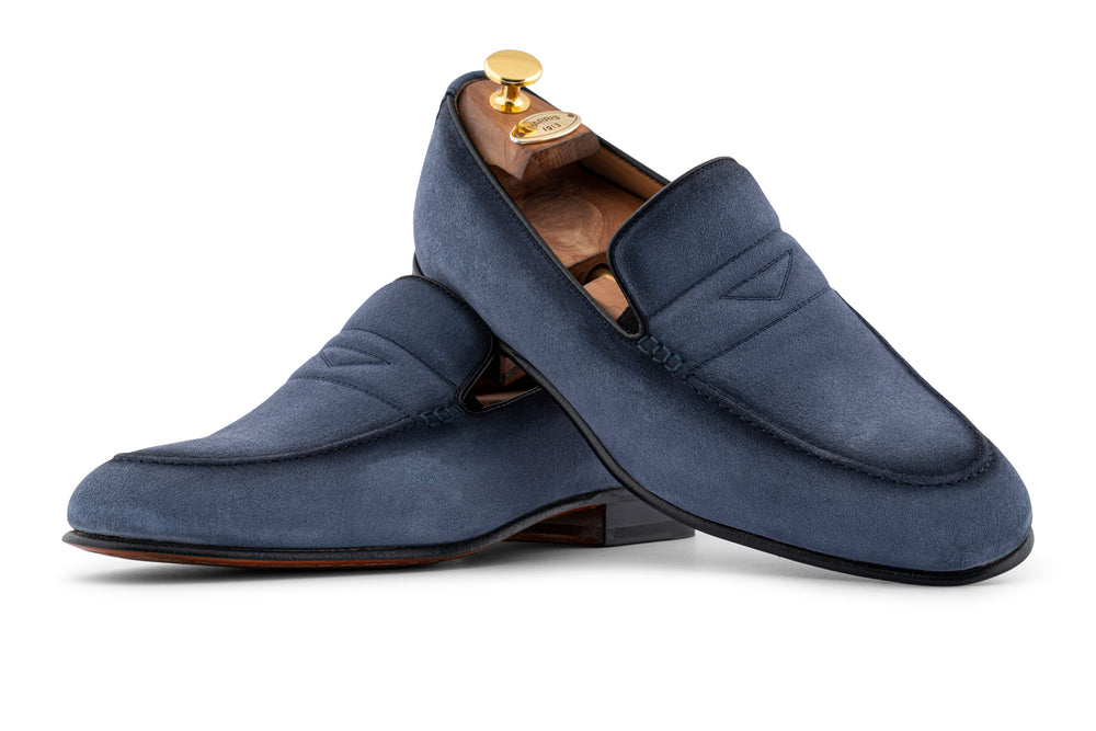Moccasin en daim avec passant rembourré