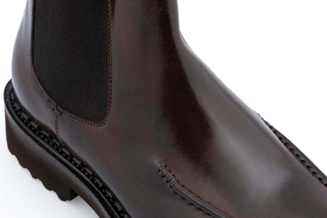 Leder-Stiefelette mit Profilsohle