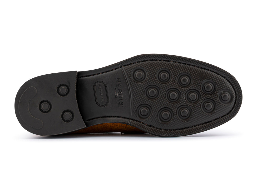 Hand-shaded suede moccasin