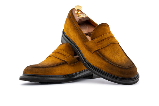 Hand-shaded suede moccasin