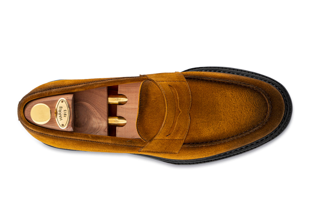 Hand-shaded suede moccasin