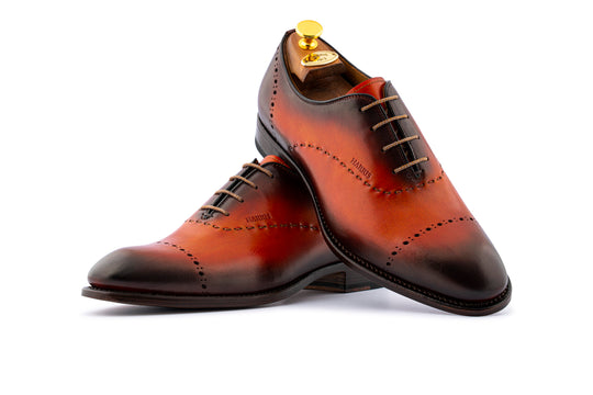 Hand-painted brogues with hand stitching