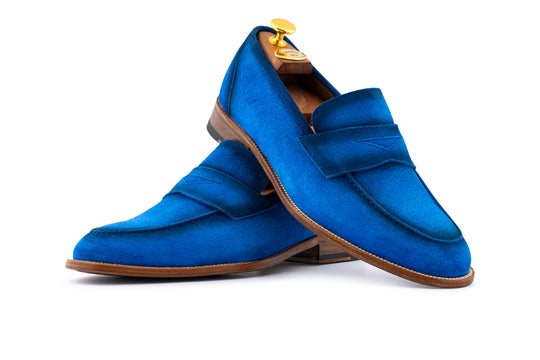 Mocassino in suede anticato a mano