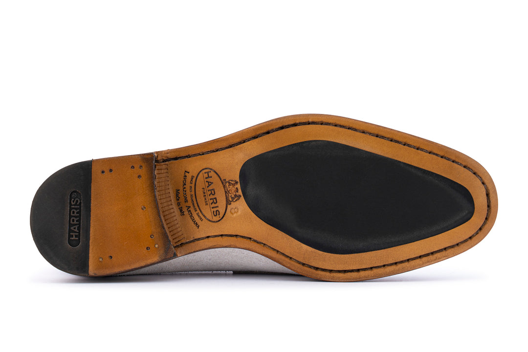 Mocassino in suede anticato a mano