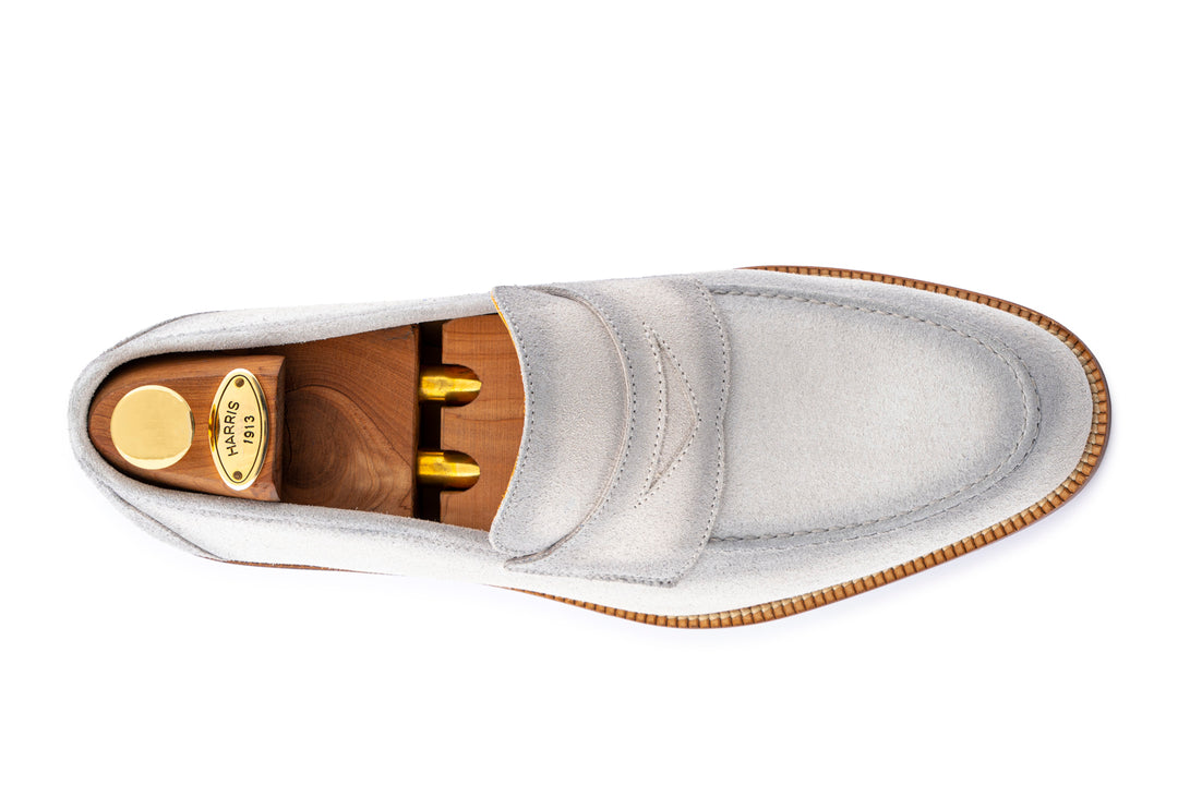 Mocassino in suede anticato a mano