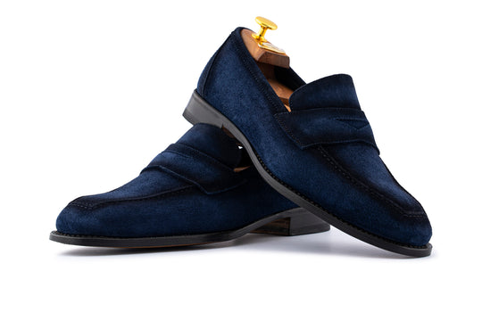 Mocassino in suede anticato a mano