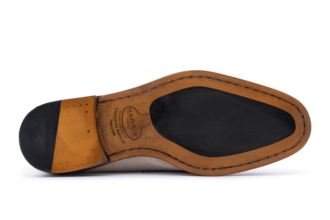 Mocassino in suede anticato a mano