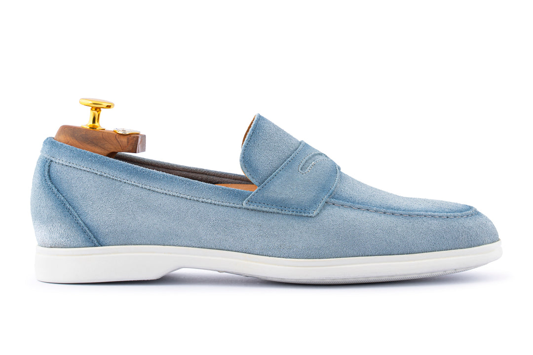Mocassino in suede e suola in gomma