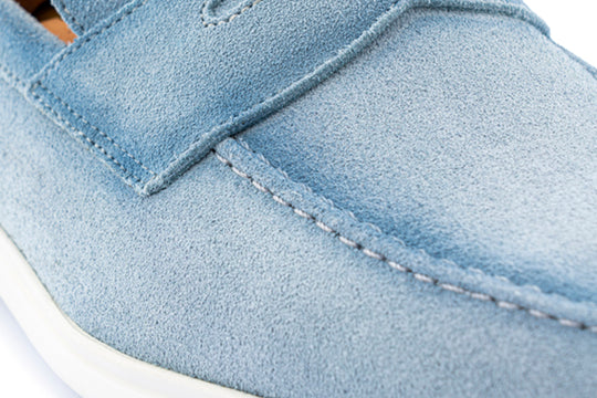 Mocassino in suede e suola in gomma