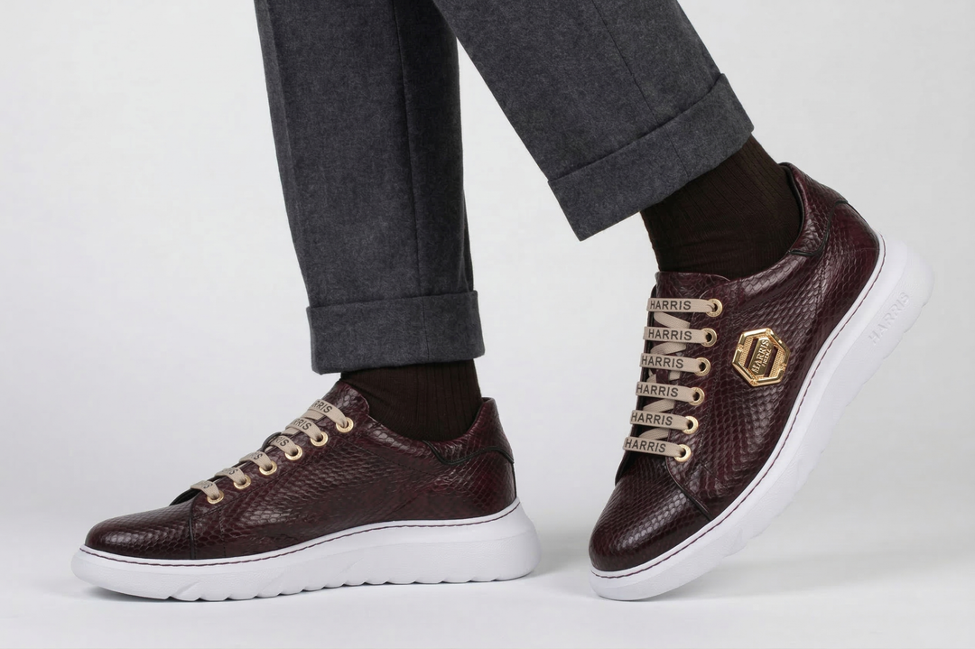 Zapatillas de piel de pitón auténtica.