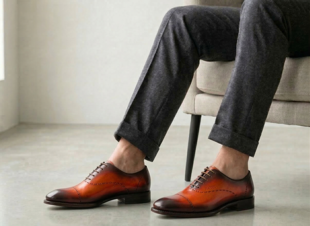 Handbemalte Brogues mit Handnaht