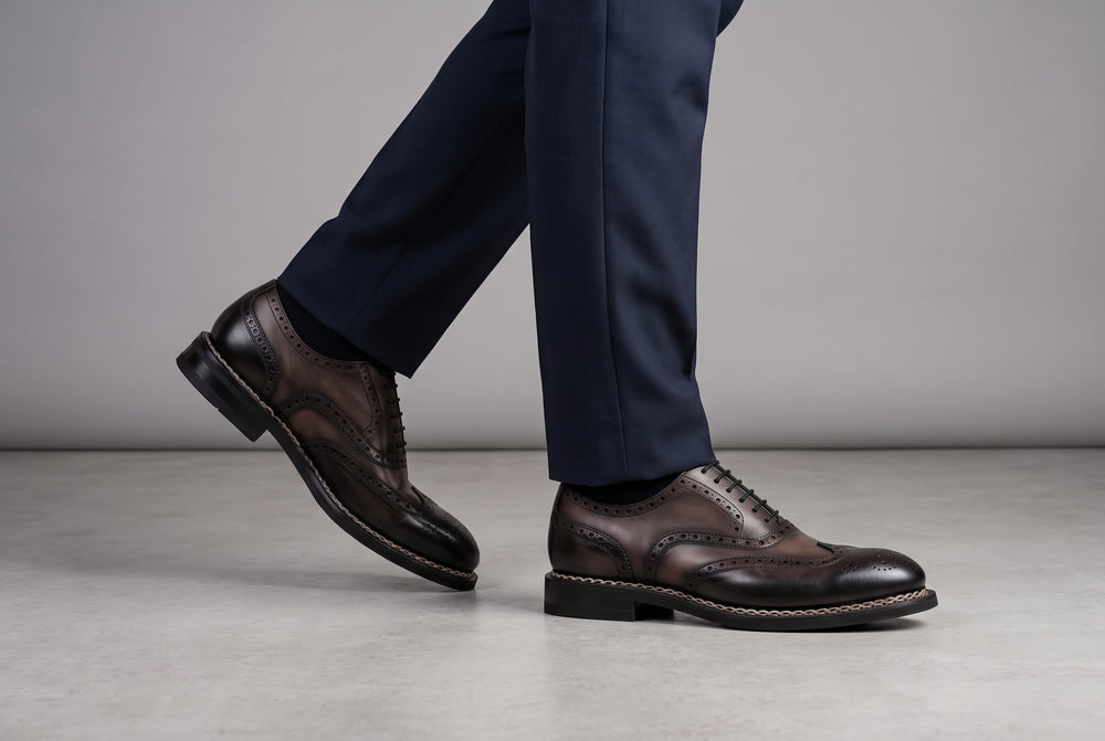 Oxford-Schuhe 9054 – Grau und Schwarz