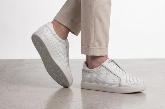 Slip-on-Sneaker aus gewebtem Leder