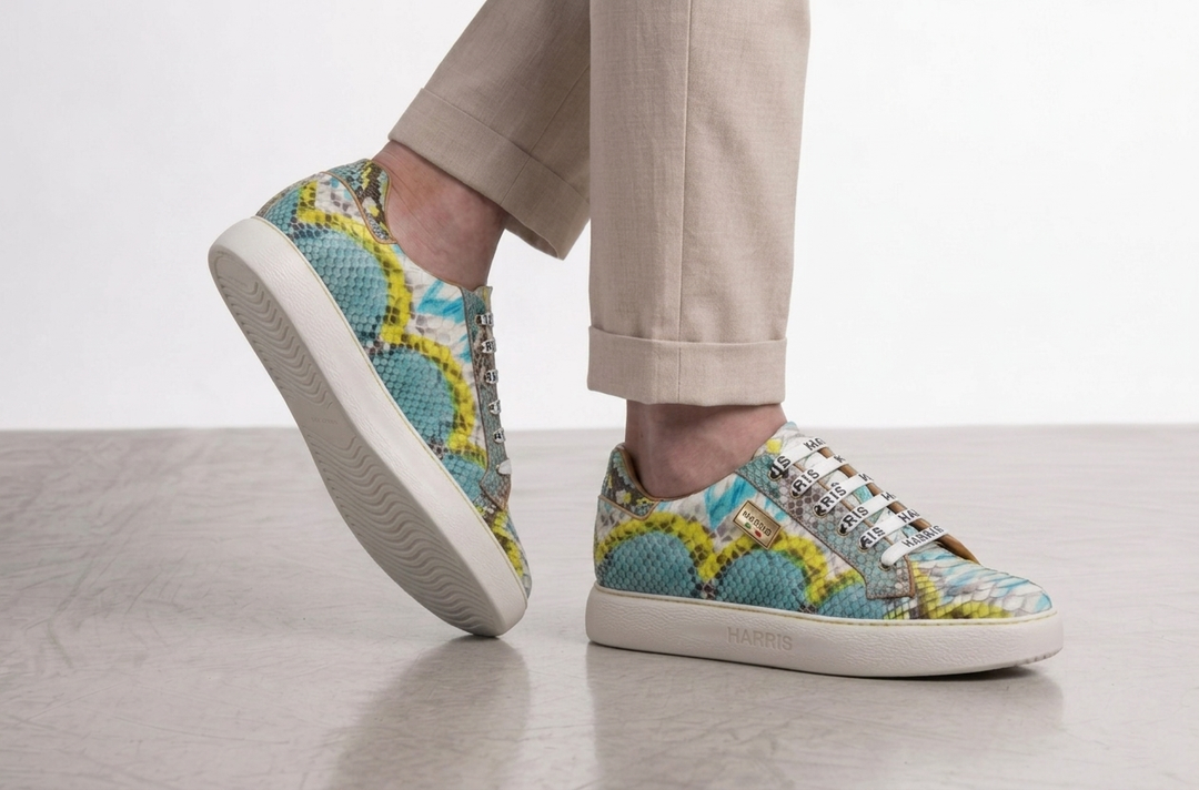 Multicolor python sneakers