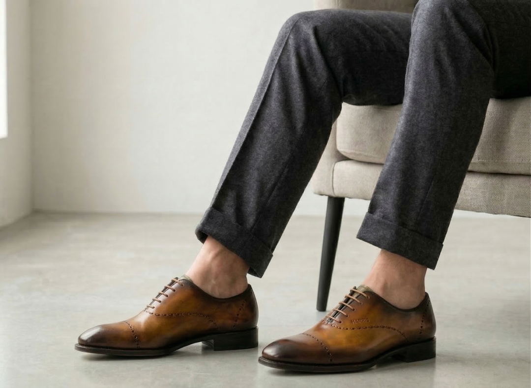 Handbemalte Brogues mit Handnaht