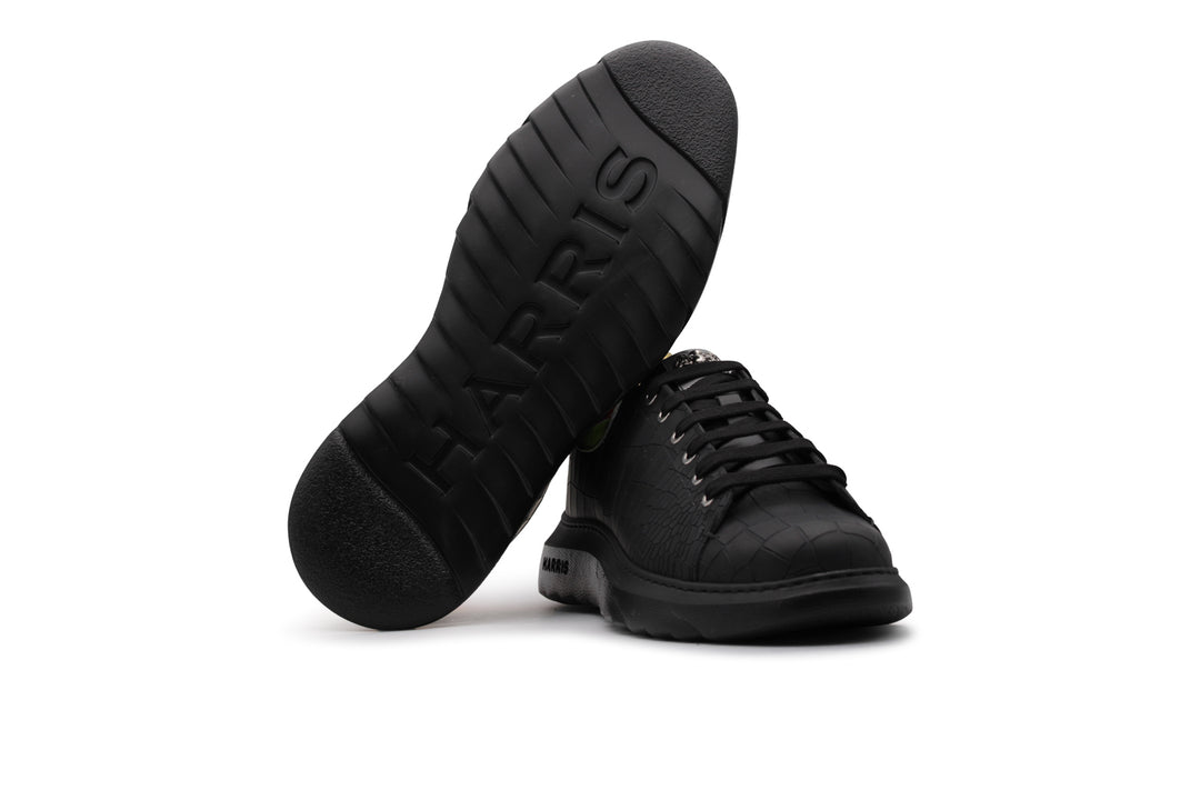 Crocodile effect printed sneakers