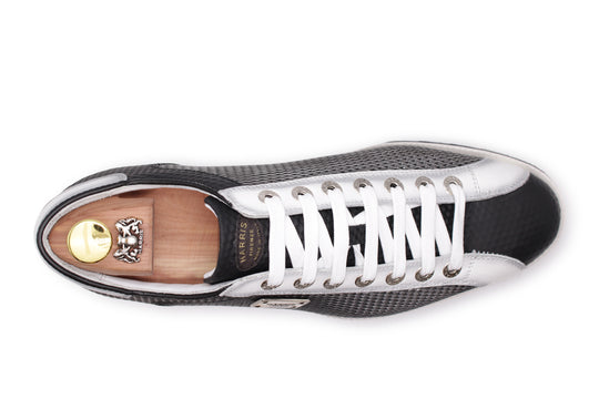 Sneakers in pelle effetto metal