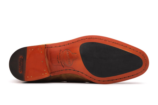 Mocassino in suede rigato con morsetto