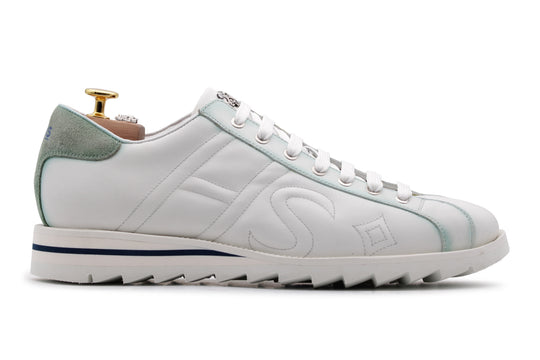 Leather sneakers with shaded details