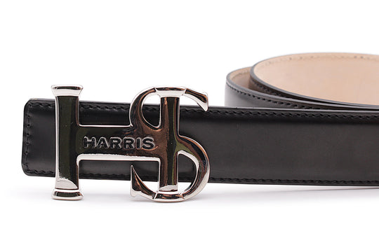 Black hand-painted leather belt