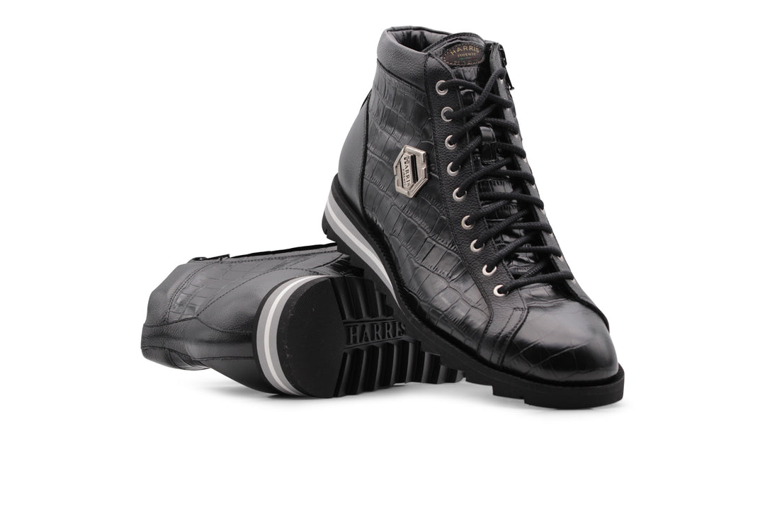 Polacchino in pelle effetto coccodrillo