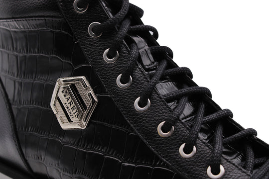 Polacchino in pelle effetto coccodrillo