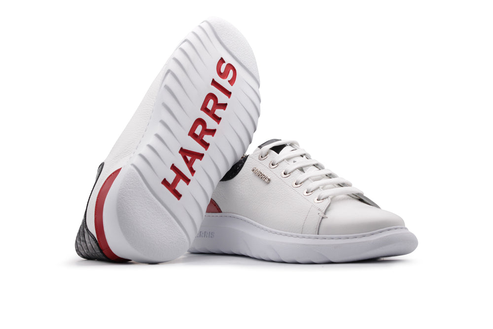 Printed leather sneakers