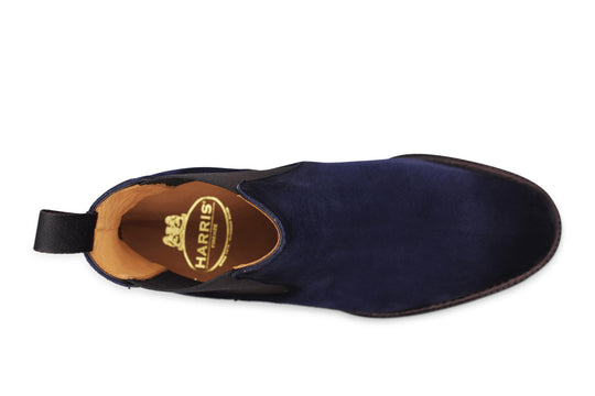 Suede ankle boot Blue with elastic