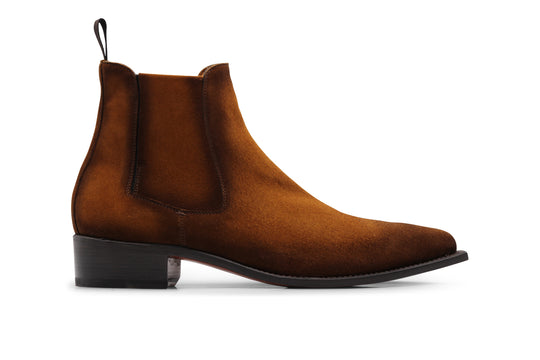 Texan ankle boot in shaded Cognac suede