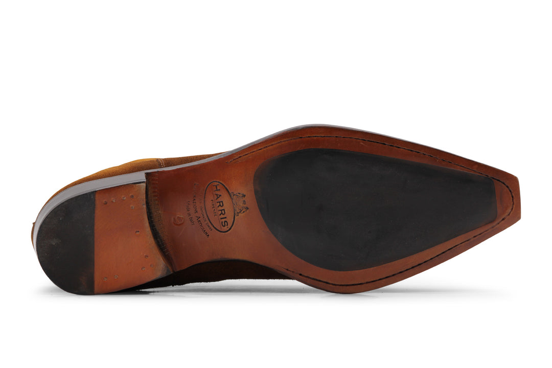 Texan ankle boot in shaded Cognac suede