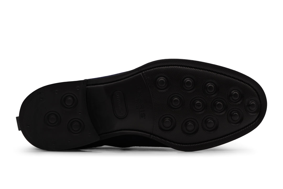 Suede ankle boot Blue with elastic