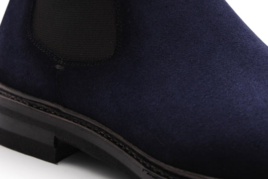 Suede ankle boot Blue with elastic