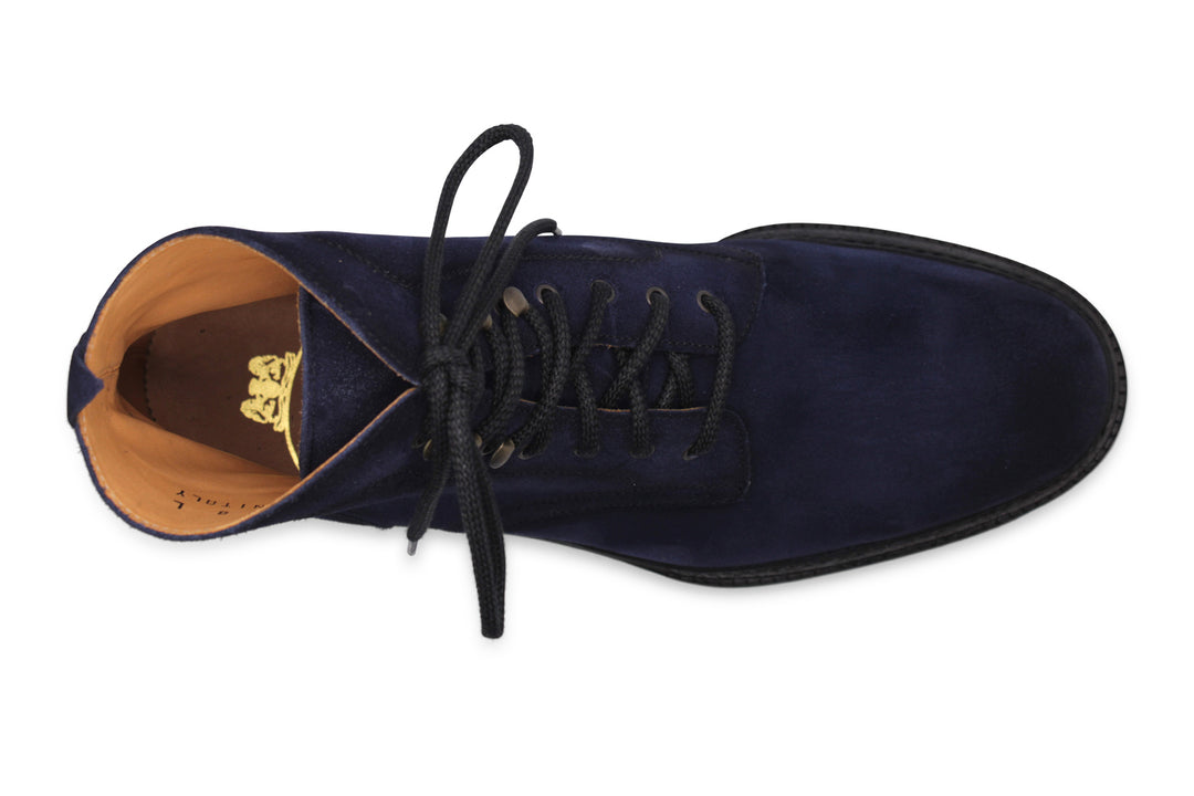 Bottine en daim lisse Bleu