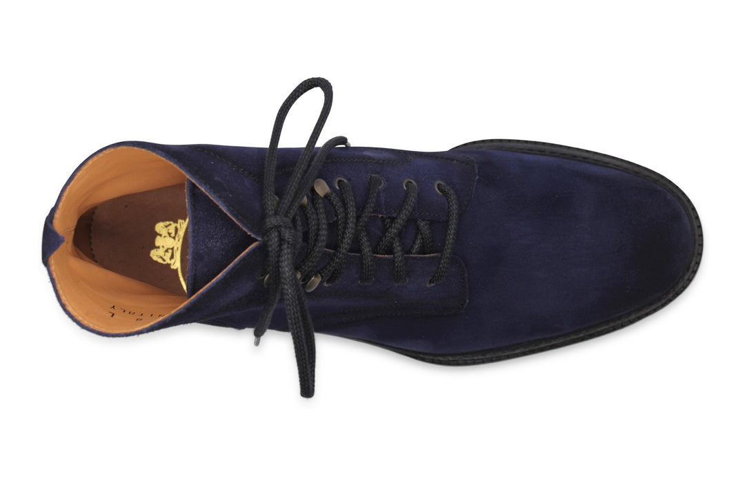 Glatte Wildlederstiefelette Blau