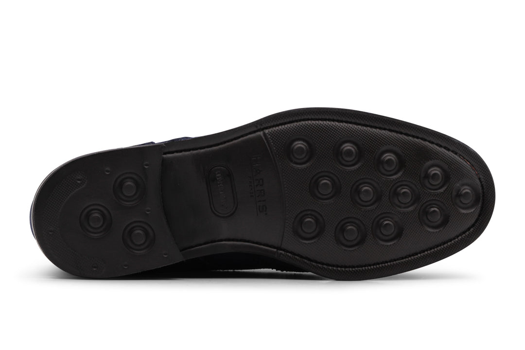 Botín de ante Azul con detalles brogue