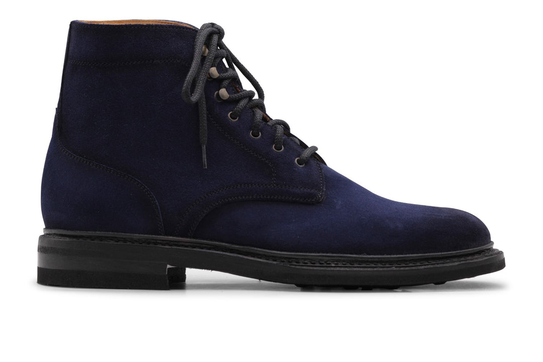 Glatte Wildlederstiefelette Blau