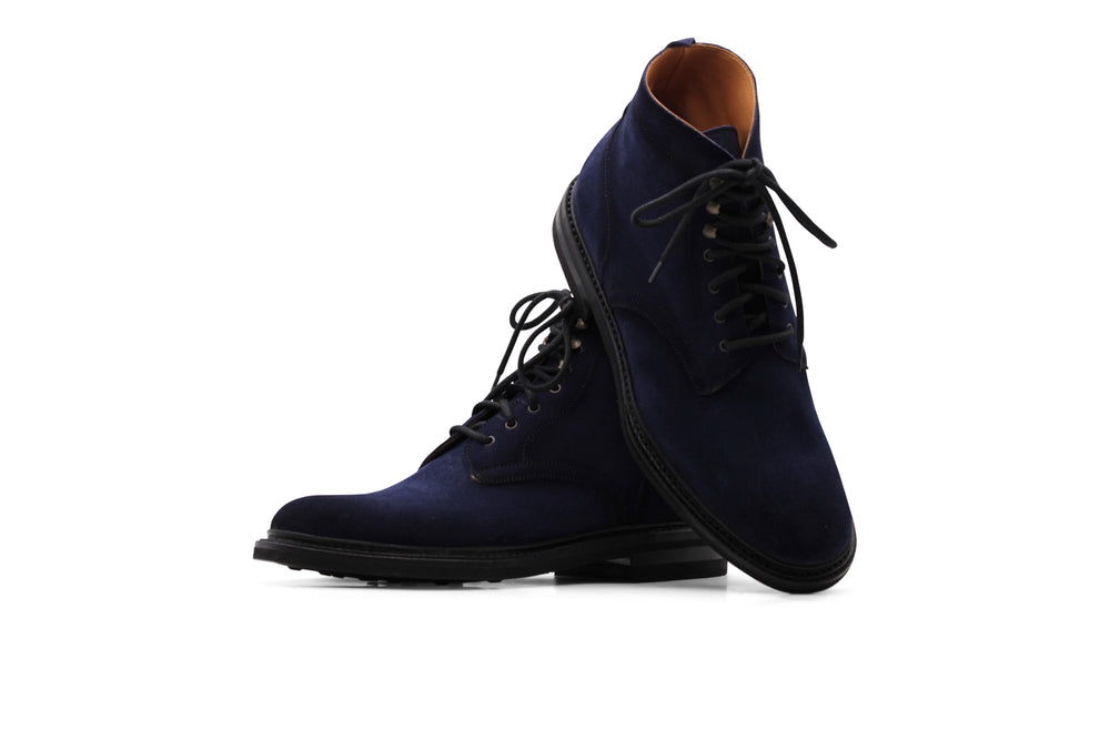 Smooth suede ankle boot Blue