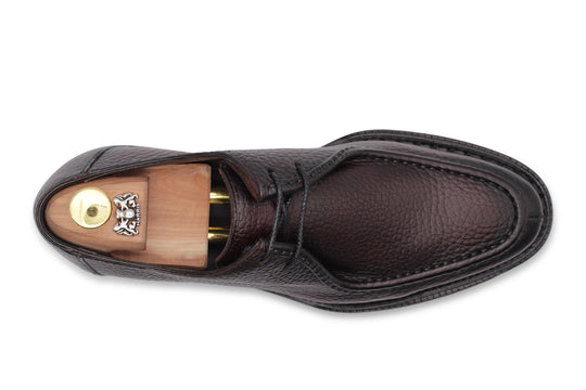 Stringata in pelle effetto alce con cucitura a mano