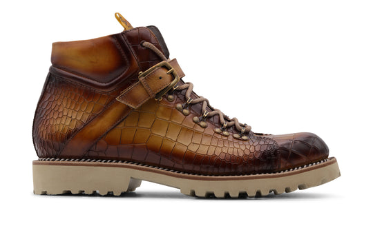 Polacchino in pelle effetto coccodrillo