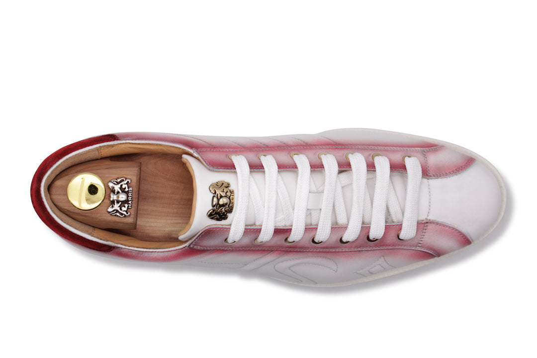 Sneaker in pelle e camoscio sfumato